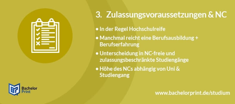 Bachelor of Arts Zulassungsvoraussetzungen NC