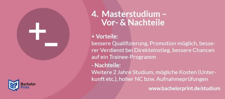 Masterstudium Vorteile Nachteile